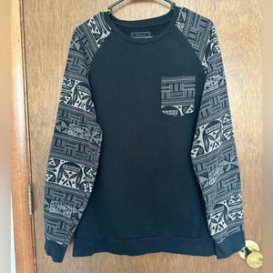 21 Men Shirt Small Black XL Tapestry Shoulders pocket Tee Streetwear